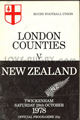 London Counties v New Zealand 1978 rugby  Programme
